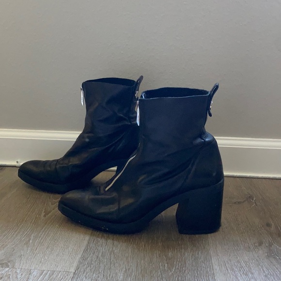 Zara Shoes - Zara Trafaluc raw edge leather high heeled booties
